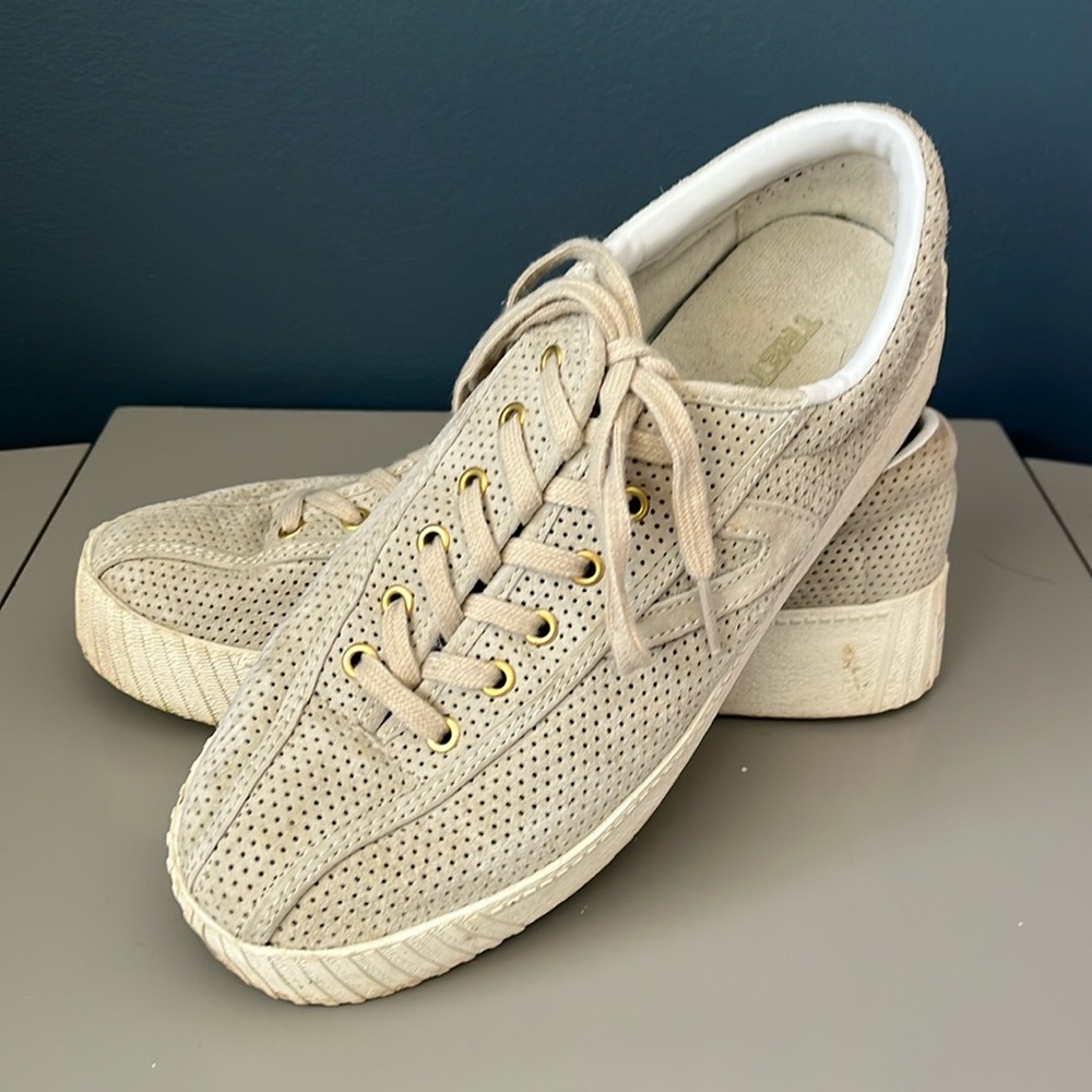 Tretorn Gray Suede Platform Sneakers